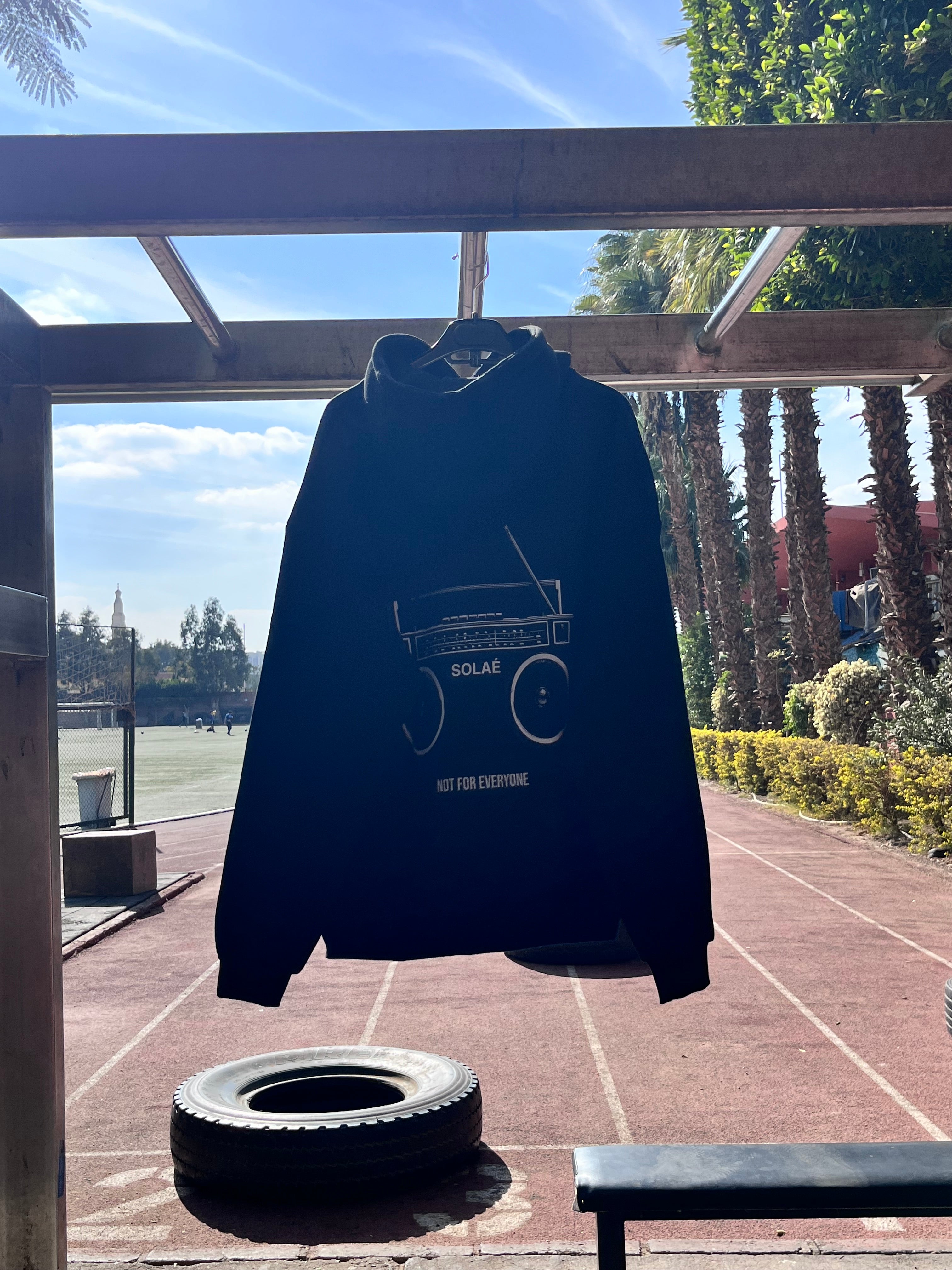 Black Boom Box Hoodie