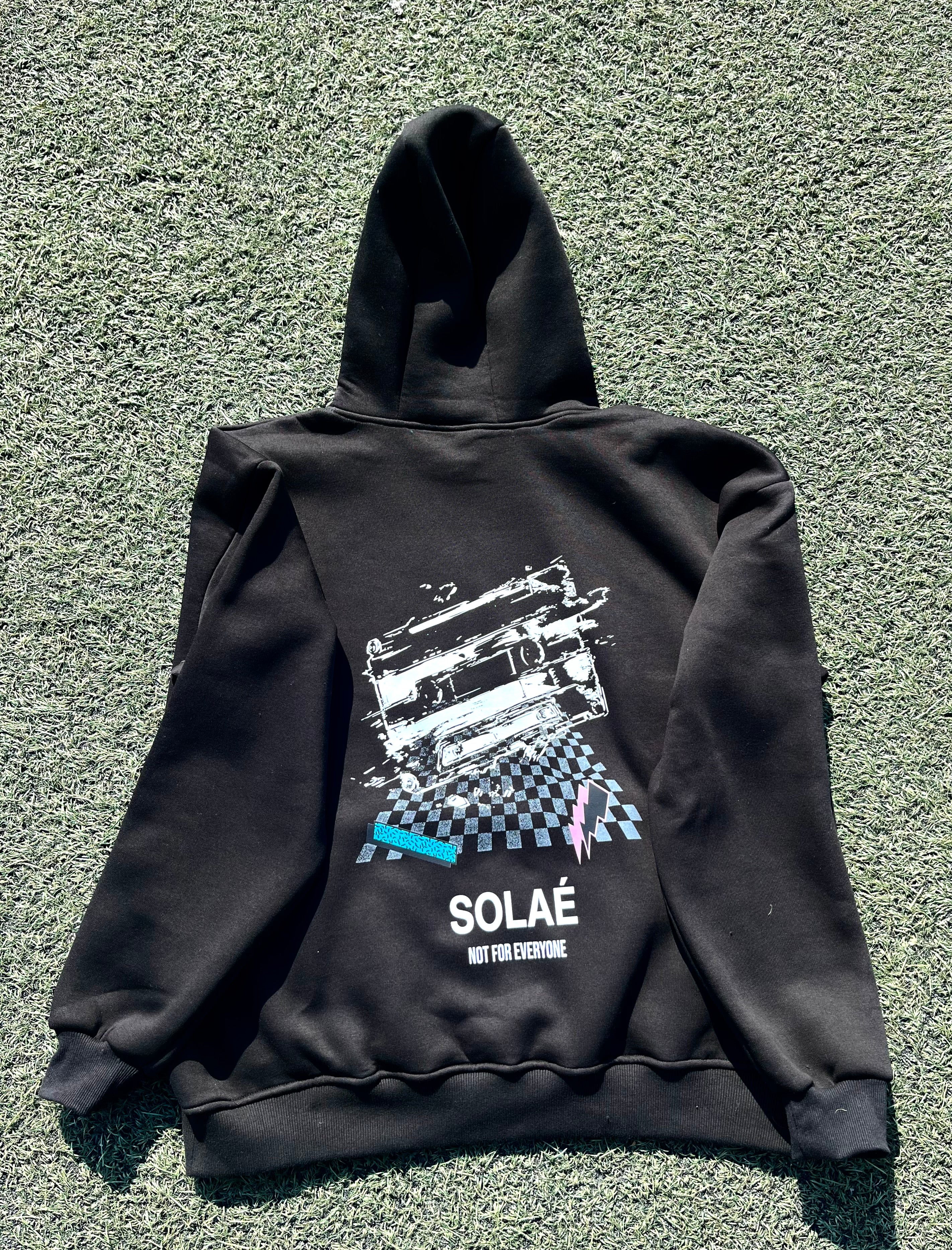 Black Hoodie Glitched Tape
