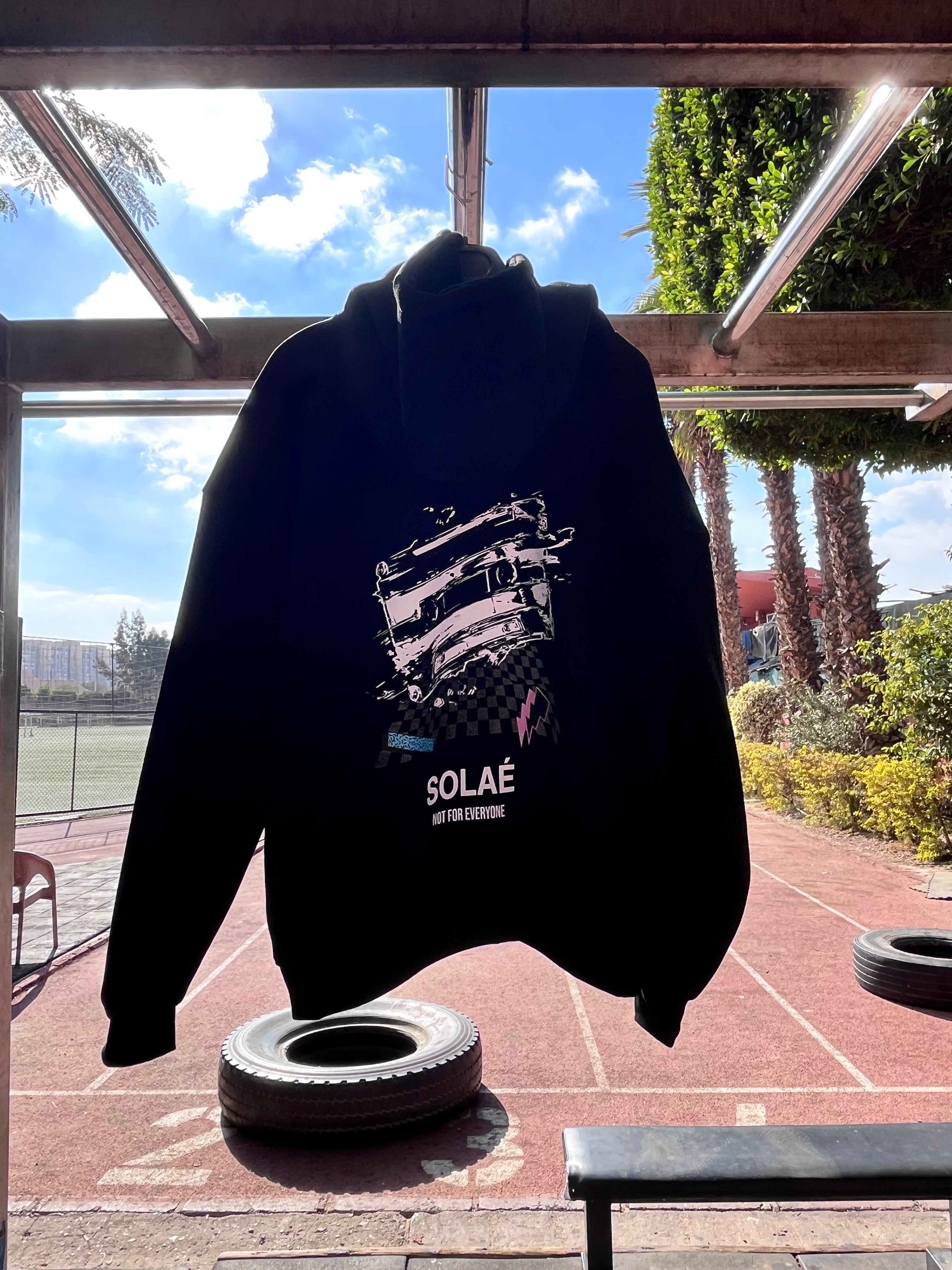 Black Hoodie Glitched Tape