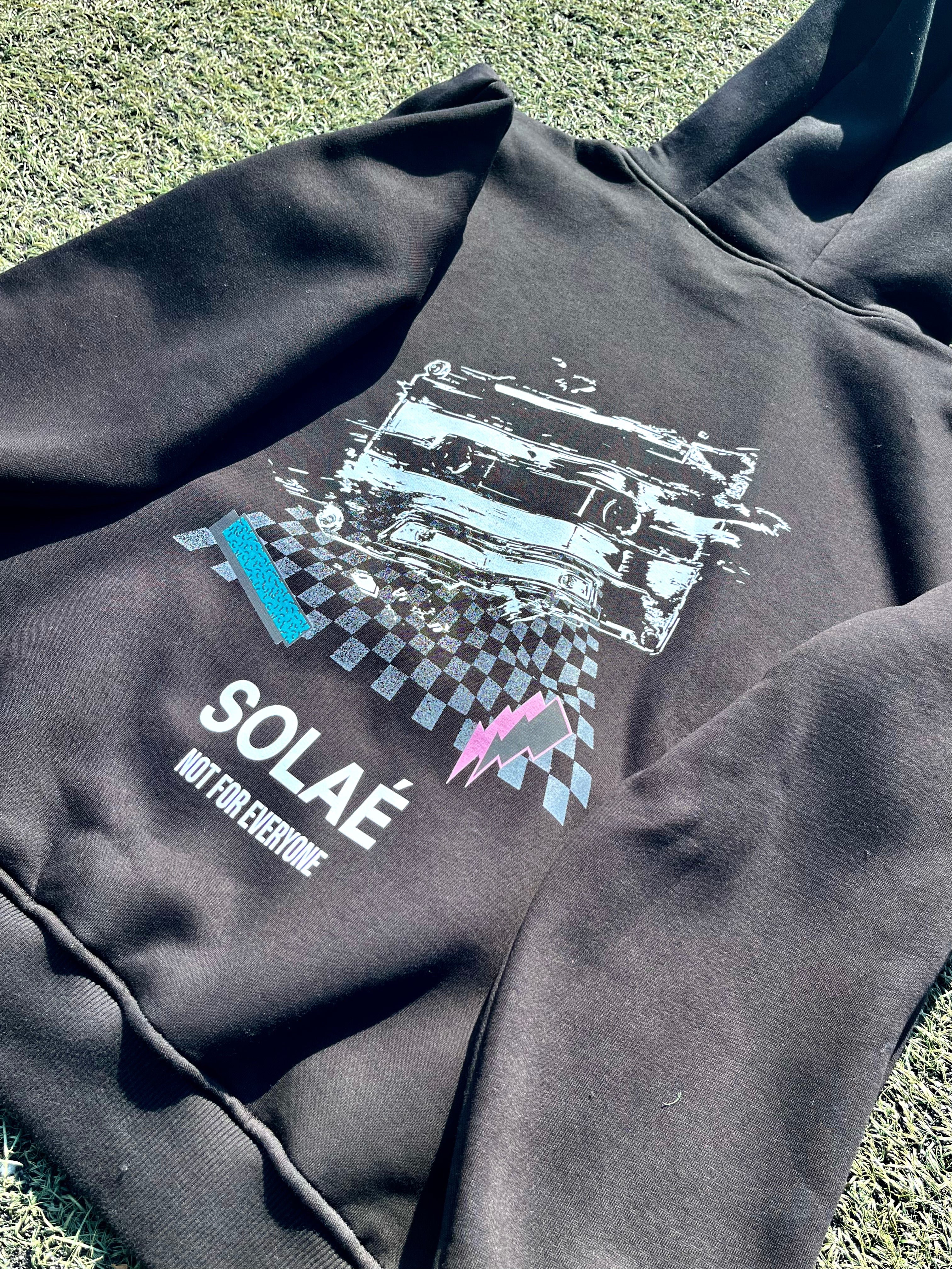 Black Hoodie Glitched Tape