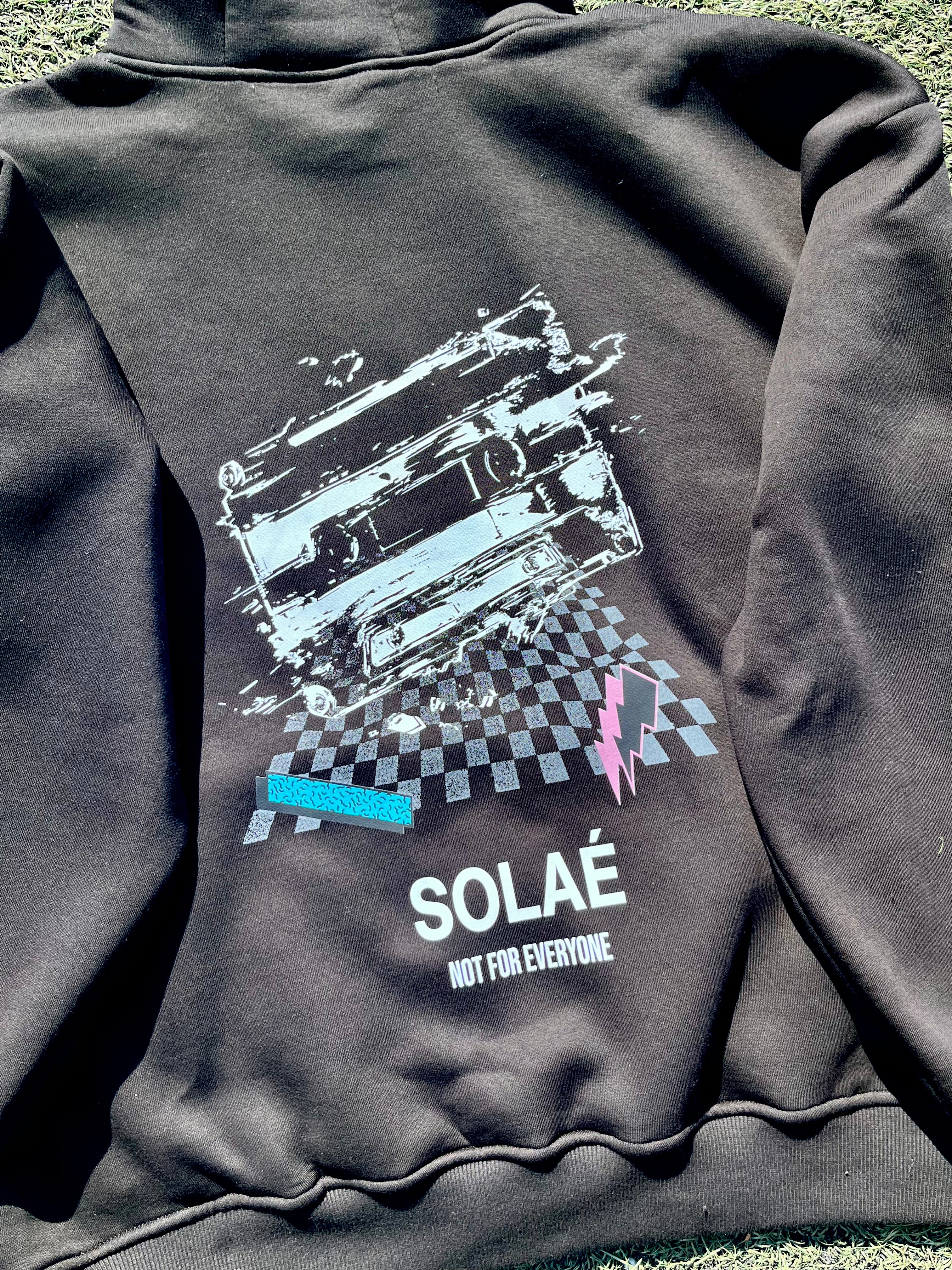 Black Hoodie Glitched Tape