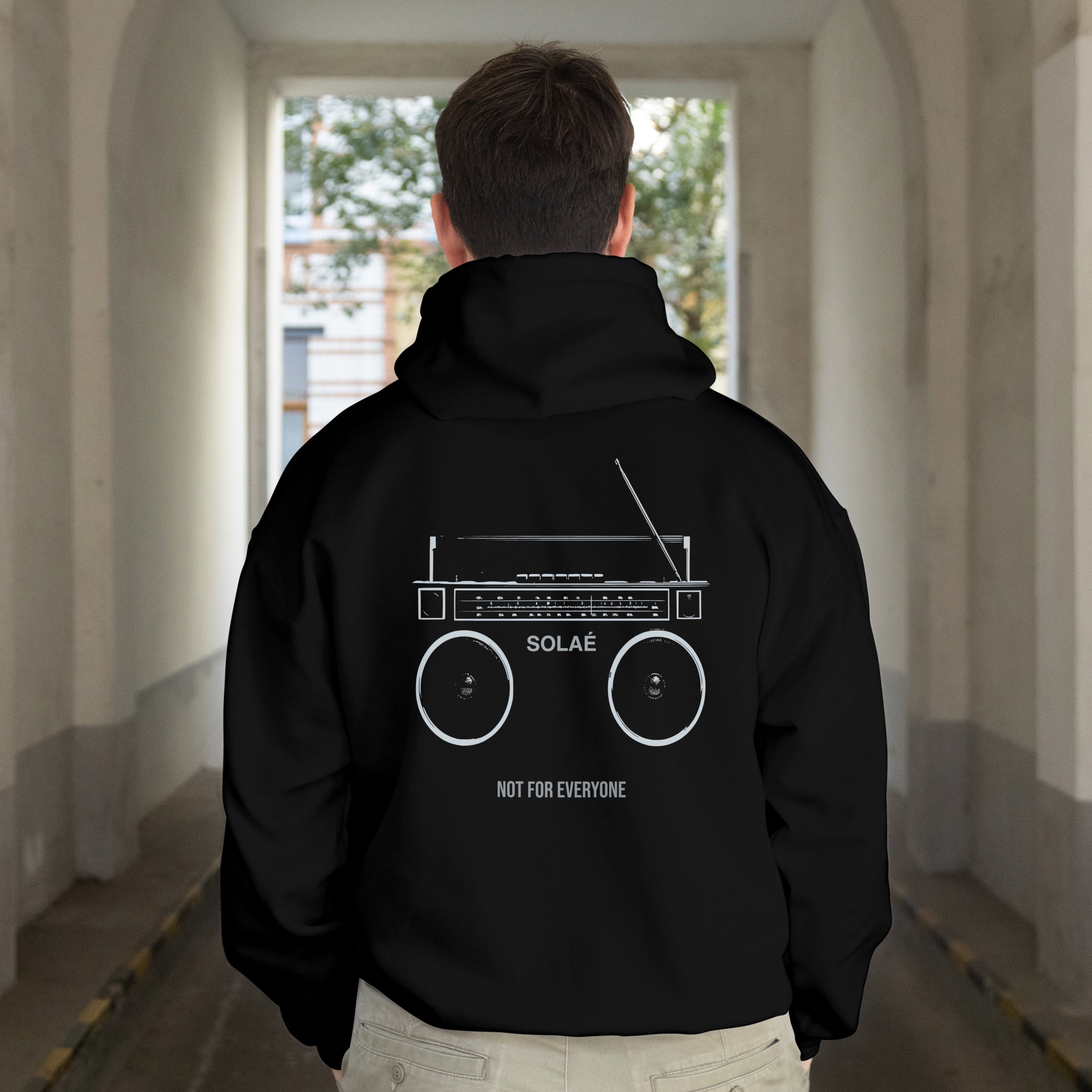 Black Boom Box Hoodie
