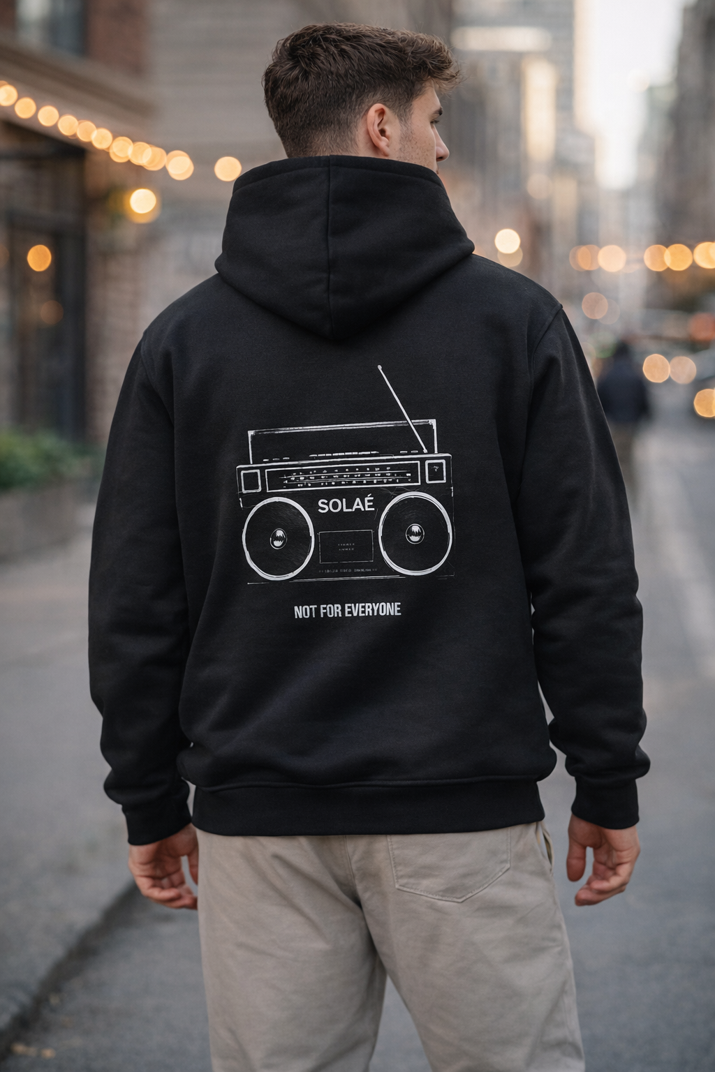 Black Boom Box Hoodie