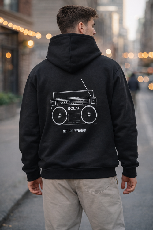 Black Boom Box Hoodie