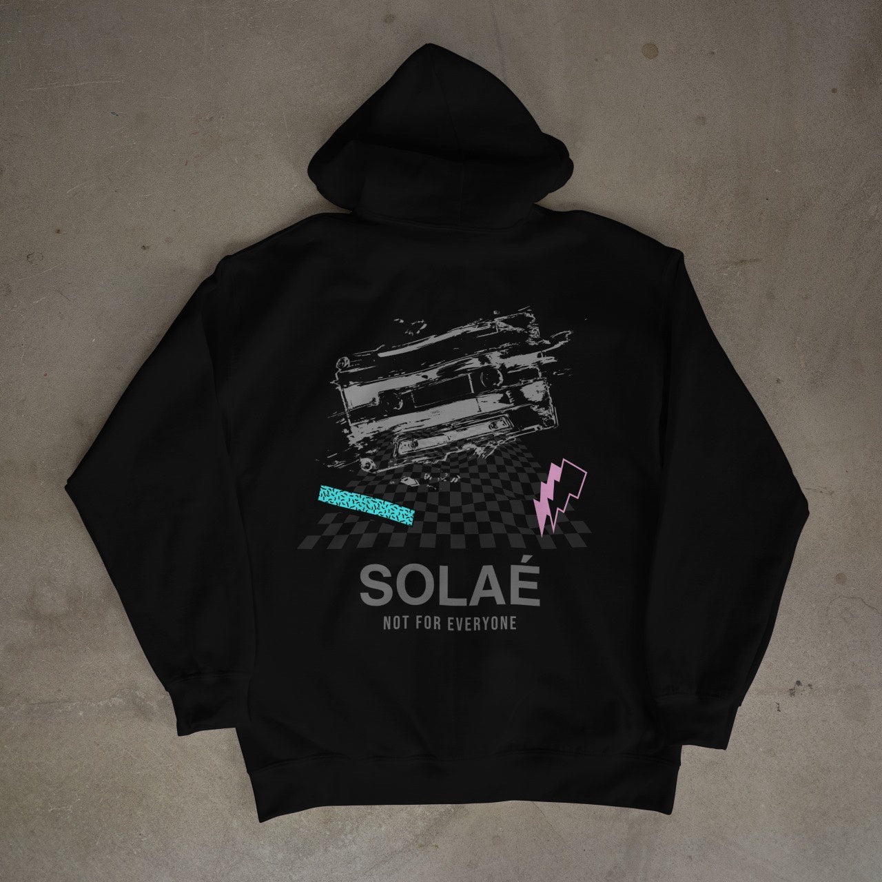 Black Hoodie Glitched Tape