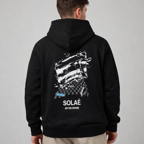 Black Glitched Tape Hoodie
