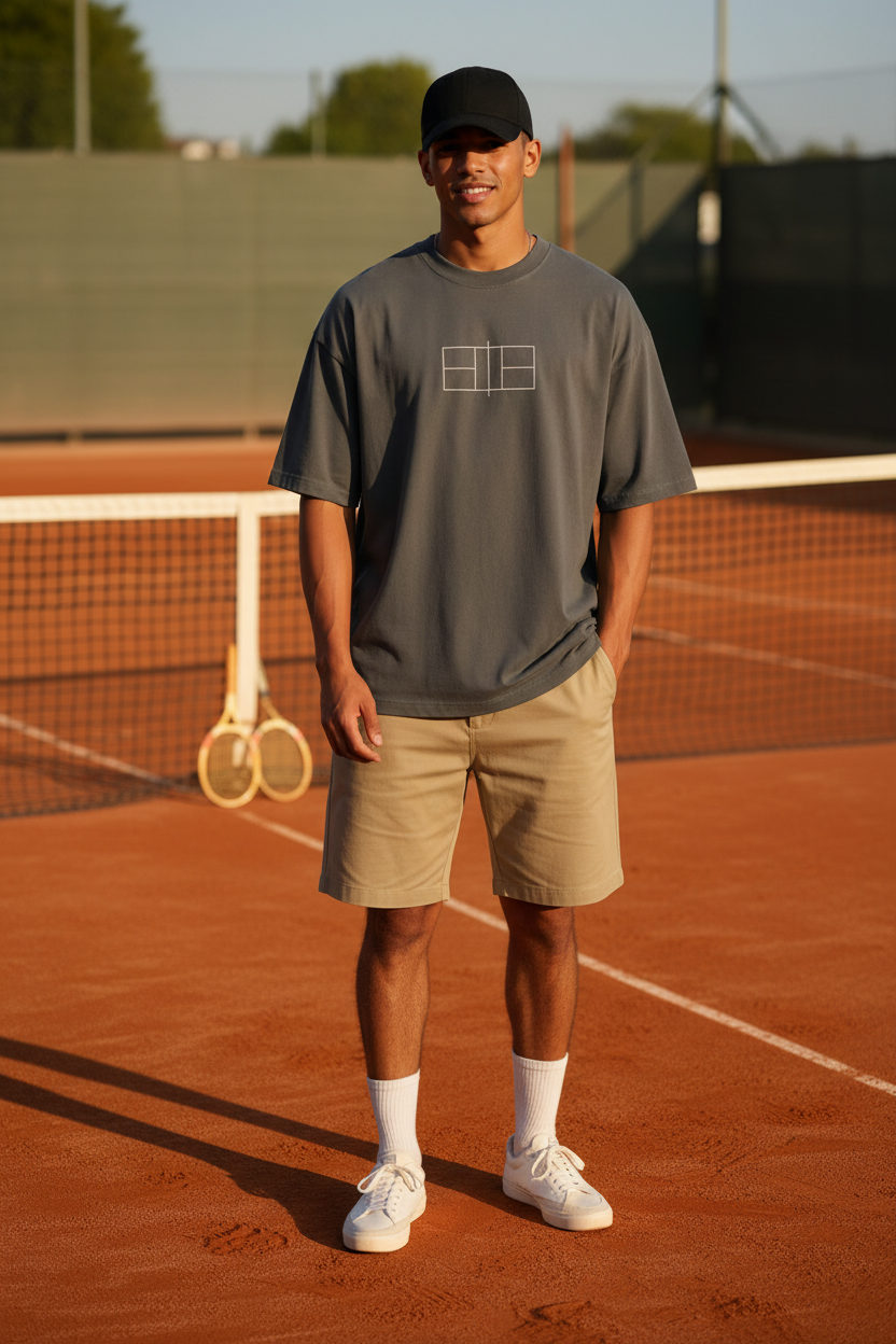 Outdoor courtside golden hour