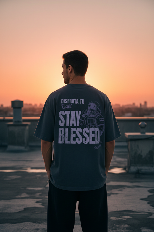 Rooftop sunset back print